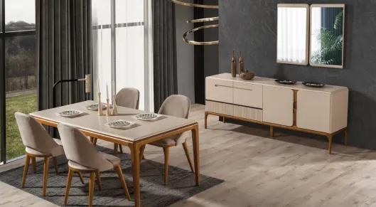 Product img 2, Nirvana Ahşap Ayaklı Yemek Odası Takımı